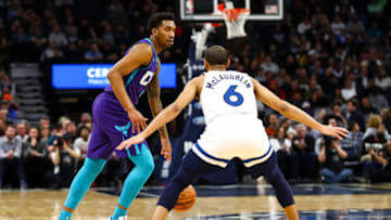 Jordan McLaughlin #6 of the Minnesota Timberwolves defends. (Photo by David Berding/Getty Images)