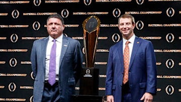 Ed Orgeron, LSU Tigers, Dabo Swinney, Clemson Tigers. (Photo by Don Juan Moore/Getty Images)