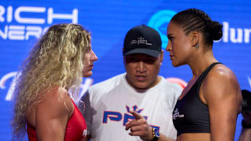 PFL 8 weigh-ins at the Seminole Hard Rock Hotel & Casino in Hollywood, Florida, Wednesday, Aug. 18, 2021. (Cooper Neill / PFL)