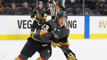 LAS VEGAS, NV - OCTOBER 10: Brendan Leipsic #13 of the Vegas Golden Knights skates against the Arizna Coyotes during the Golden Knights' inaugural regular-season home opener at T-Mobile Arena on October 10, 2017 in Las Vegas, Nevada. The Golden Knights defeated the Coyotes 5-2. (Photo by Bruce Bennett/Getty Images)