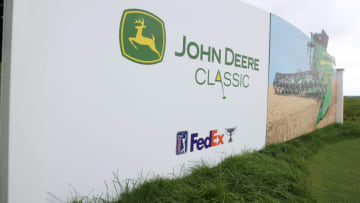 SILVIS, ILLINOIS - JULY 10: John Deere signage is seen on the course during the third round of the John Deere Classic at TPC Deere Run on July 10, 2021 in Silvis, Illinois. (Photo by Andy Lyons/Getty Images)