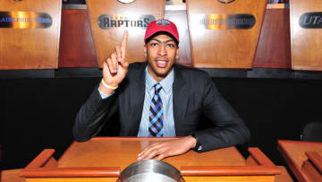 NEW YORK, NY - MAY 21: Anthony Davis of the New Orleans Pelicans poses for a photo prior to the 2013 NBA Draft Lottery on May 21, 2013 at the ABC News' 'Good Morning America' Times Square Studio in New York City. NOTE TO USER: User expressly acknowledges and agrees that, by downloading and/or using this photograph, user is consenting to the terms and conditions of the Getty Images License Agreement. Mandatory Copyright Notice: Copyright 2013 NBAE (Photo by David Dow/NBAE via Getty Images)