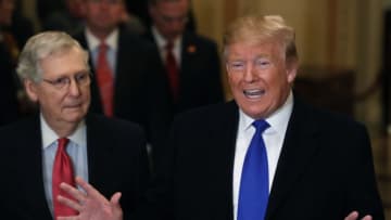 President Donald Trump and Senate Majority Leader Mitch McConnell (Photo by Mark Wilson/Getty Images)