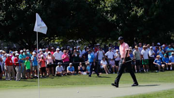 ATLANTA, GA - SEPTEMBER 20: Tiger Woods of the United States walks on the first green during the first round of the TOUR Championship at East Lake Golf Club on September 20, 2018 in Atlanta, Georgia. (Photo by Kevin C. Cox/Getty Images)
