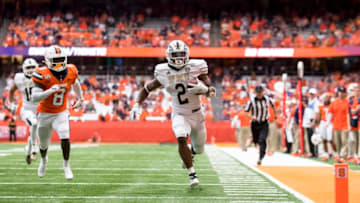 SYRACUSE, NY - SEPTEMBER 21: LeVante Bellamy #2 of the Western Michigan Broncos carries the ball for a touchdown during the second quarter against the Syracuse Orange at the Carrier Dome on September 21, 2019 in Syracuse, New York. (Photo by Brett Carlsen/Getty Images)