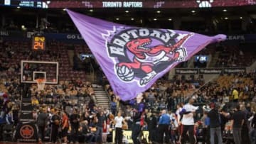 Mar 27, 2015; Toronto, Ontario, The Toronto Raptors are introduced at the beginning of a game against the Los Angeles Lakers at Air Canada Centre. The Toronto Raptors won 94-83. Mandatory Credit: Nick Turchiaro-USA TODAY Sports