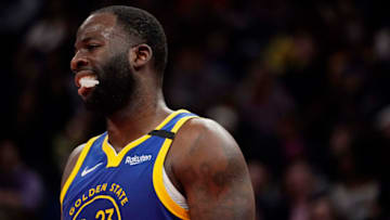 WASHINGTON, DC - FEBRUARY 03: Draymond Green #23 of the Golden State Warriors looks on against the Washington Wizards in the second half at Capital One Arena on February 03, 2020 in Washington, DC. NOTE TO USER: User expressly acknowledges and agrees that, by downloading and or using this photograph, User is consenting to the terms and conditions of the Getty Images License Agreement. (Photo by Patrick McDermott/Getty Images)