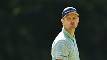 CROMWELL, CONNECTICUT - JUNE 26: Justin Rose of England stands on the 14th green during the second round of the Travelers Championship at TPC River Highlands on June 26, 2020 in Cromwell, Connecticut. (Photo by Elsa/Getty Images)