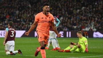 LONDON, ENGLAND - NOVEMBER 04: Alex Oxlade-Chamberlain of Liverpool celebrates scoring his sides third goal during the Premier League match between West Ham United and Liverpool at London Stadium on November 4, 2017 in London, England. (Photo by Shaun Botterill/Getty Images)