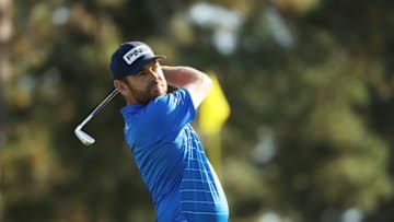 AUGUSTA, GEORGIA - NOVEMBER 13: Louis Oosthuizen of South Africa plays a shot on the third hole during the second round of the Masters at Augusta National Golf Club on November 13, 2020 in Augusta, Georgia. (Photo by Patrick Smith/Getty Images)
