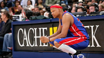 OAKLAND, CA - FEBRUARY 27: Charlie Villanueva #31 of the Detroit Pistons waits to enter the game against the Golden State Warriors on February 27, 2009 at Oracle Arena in Oakland, California. The Warriors won 95-88. NOTE TO USER: User expressly acknowledges and agrees that, by downloading and/or using this Photograph, user is consenting to the terms and conditions of the Getty Images License Agreement. Mandatory Copyright Notice: Copyright 2009 NBAE (Photo by Rocky Widner/NBAE via Getty Images)