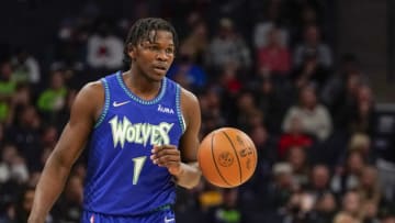 Minnesota Timberwolves guard Anthony Edwards dropped a career-high in scoring in the Wolves' win over the San Antonio Spurs. Mandatory Credit: Nick Wosika-USA TODAY Sports