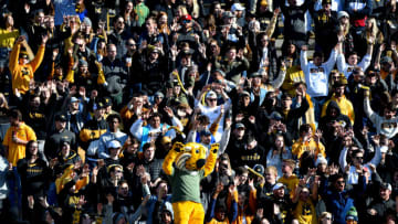 COLUMBIA, MISSOURI - NOVEMBER 16: Truman the Tigers pumps up the fans as they cheer on their team against the Florida Gators in the third quarter at Faurot Field/Memorial Stadium on November 16, 2019 in Columbia, Missouri. (Photo by Ed Zurga/Getty Images)