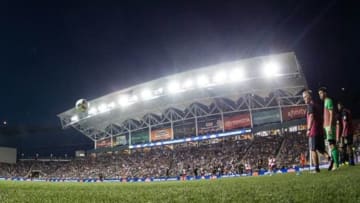 Jul 17, 2016; Philadelphia, PA, USA; Philadelphia Union midfielder Tranquillo Barnetta (10) kicks a corner against the New York Red Bulls during the second half at Talen Energy Stadium. The game ended tied 2-2. Mandatory Credit: Bill Streicher-USA TODAY Sports
