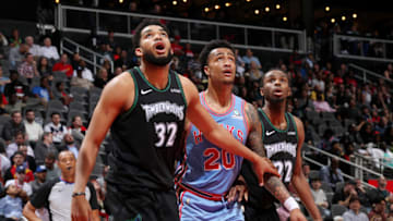 Karl-Anthony Towns #32 Atlanta Hawks (Photo by Jasear Thompson/NBAE via Getty Images)