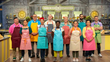 All bakers before elimination - Aris, Aisha, Anibal, Tati, Arin, Sandra, Molly, Val, Sohrob, Christine and Franck, as seen on Spring Baking Championship, Season 6. photo provided by Food Network