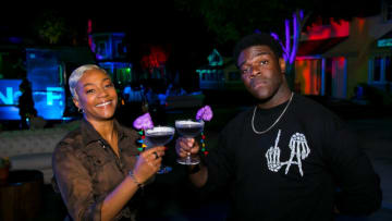 Tiffany Haddish sips on Cos-NOPE-olitan from SKYY Vodka , photo provided by SKYY Vodka