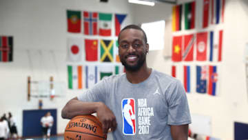 JOHANNESBURG, SOUTH AFRICA - AUGUST 3: Kemba Walker of Team World poses for a portrait as part of the Basketball Without Borders Africa at the American International School of Johannesburg on August 3, 2017 in Gauteng province of Johannesburg, South Africa. NOTE TO USER: User expressly acknowledges and agrees that, by downloading and or using this photograph, User is consenting to the terms and conditions of the Getty Images License Agreement. Mandatory Copyright Notice: Copyright 2017 NBAE (Photo by Nathaniel S. Butler/NBAE via Getty Images)