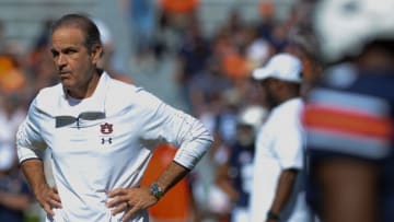 Auburn defensive coordinator Kevin Steele watches warmups before the Tennessee game Saturday, Oct. 13, 2018, at Jordan-Hare Stadium in Auburn, Ala.Jb Auburntenn 1257