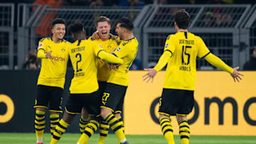 DORTMUND, GERMANY - FEBRUARY 14: (BILD ZEITUNG OUT) Lukasz Piszczek of Borussia Dortmund celebrates after scoring his team's first goal during the Bundesliga match between Borussia Dortmund and Eintracht Frankfurt at Signal Iduna Park on February 14, 2020 in Dortmund, Germany. (Photo by DeFodi Images via Getty Images)