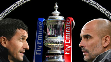 FILE PHOTO (EDITORS NOTE: COMPOSITE OF IMAGES - Image numbers 73035843,960100528,1076550544,1141519827) In this composite image a comparison has been made between Javi Gracia, Manager of Watford (L) and Josep Guardiola, Manager of Manchester City. Manchester City and Watford meet in the Emirates FA Cup Final at Wembley Stadium on May 18, 2019 in London,United Kingdom. ***LEFT IMAGE*** BOURNEMOUTH, ENGLAND - JANUARY 02: Javi Gracia, Manager of Watford looks on prior to the Premier League match between AFC Bournemouth and Watford FC at Vitality Stadium on January 2, 2019 in Bournemouth, United Kingdom. (Photo by Dan Mullan/Getty Images) ***RIGHT IMAGE*** LONDON, ENGLAND - APRIL 09: Josep Guardiola, Manager of Manchester City looks on prior to the UEFA Champions League Quarter Final first leg match between Tottenham Hotspur and Manchester City at Tottenham Hotspur Stadium on April 09, 2019 in London, England. (Photo by Dan Mullan/Getty Images)