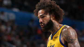 OKLAHOMA CITY, OK- NOVEMBER 9: Willie Cauley-Stein #2 of the Golden State Warriors looks on during the game against the Oklahoma City Thunder on November 9, 2019 at Chesapeake Energy Arena in Oklahoma City, Oklahoma. NOTE TO USER: User expressly acknowledges and agrees that, by downloading and or using this photograph, User is consenting to the terms and conditions of the Getty Images License Agreement. Mandatory Copyright Notice: Copyright 2019 NBAE (Photo by Zach Beeker/NBAE via Getty Images)