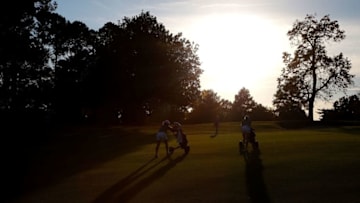 ATLANTA, GA - OCTOBER 31: Andrea Lee and teammate Casey Danielson of Stanford walk the fifth playoff hole up the 10th fairway during day 1 of the 2016 East Lake Cup at East Lake Golf Club on October 31, 2016 in Atlanta, Georgia. (Photo by Kevin C. Cox/Getty Images)