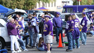 MINNEAPOLIS, MN - SEPTEMBER 09: Fans tailgate in the parking lot prior to the game as the Minnesota Vikings defeated the Atlanta Falcons 24-3 at the Metrodome on September 9, 2007 in Minneapolis, Minnesota. (Photo by Doug Pensinger/Getty Images)