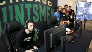 CHICAGO, ILLINOIS - FEBRUARY 13: Zach LaVine (L) attends the NRG Gaming Chicago Huntsmen Homecoming during NBA All Star Weekend on February 13, 2020 in Chicago, Illinois. (Photo by Jeff Schear/Getty Images for NRG Gaming)