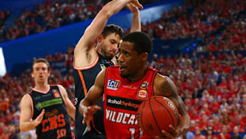 PERTH, AUSTRALIA - FEBRUARY 18: Bryce Cotton of the Wildcats drives under the basket during the round 19 NBL match between the Perth Wildcats and the Cairns Taipans at Perth Arena on February 18, 2018 in Perth, Australia. (Photo by Paul Kane/Getty Images)