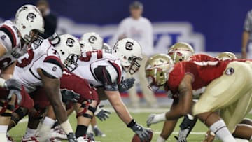 ATLANTA, GA - DECEMBER 31: The South Carolina Gamecocks against the Florida State Seminoles during the 2010 Chick-fil-A Bowl at Georgia Dome on December 31, 2010 in Atlanta, Georgia. (Photo by Kevin C. Cox/Getty Images)