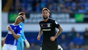 IPSWICH, ENGLAND - APRIL 21: Henri Lansbury of Aston Villa celebrates scoring the fourth goal during the Sky Bet Championship match between Ipswich Town and Aston Villa at Portman Road on April 21, 2018 in Ipswich, England. (Photo by Stephen Pond/Getty Images)