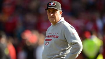 SAN FRANCISCO, CA - DECEMBER 30: Defensive Coordinator Vic Fangio of the San Francisco 49ers looks on during pre-game warm ups before their game against the Arizona Cardinals at Candlestick Park on December 30, 2012 in San Francisco, California. (Photo by Thearon W. Henderson/Getty Images)