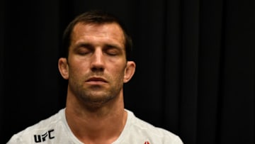 PERTH, AUSTRALIA - FEBRUARY 11: Luke Rockhold relaxes backstage during the UFC 221 event at Perth Arena on February 11, 2018 in Perth, Australia. (Photo by Mike Roach/Zuffa LLC/Zuffa LLC via Getty Images)
