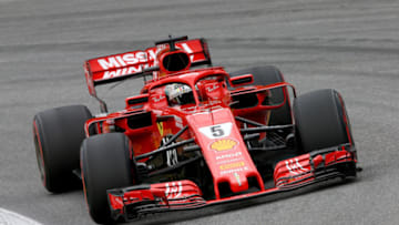 SAO PAULO, BRAZIL - NOVEMBER 10: Sebastian Vettel of Germany driving the (5) Scuderia Ferrari SF71H (Photo by Charles Coates/Getty Images)