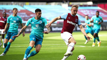 LONDON, ENGLAND - SEPTEMBER 05: Jarrod Bowen of West Ham in action during the pre-season friendly match between West Ham United and AFC Bournemouth at London Stadium on September 05, 2020 in London, England. (Photo by Julian Finney/Getty Images)