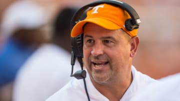 KNOXVILLE, TN - AUGUST 31: Tennessee Volunteers head coach Jeremy Pruitt coaching during a college football game between the Tennessee Volunteers and Georgia State Panthers on August 31, 2019, at Neyland Stadium in Knoxville, TN. (Photo by Bryan Lynn/Icon Sportswire via Getty Images)