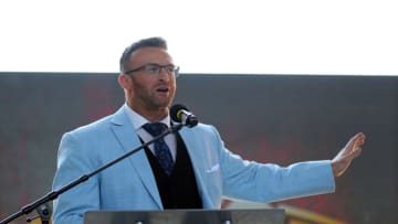 ARLINGTON, TX - APRIL 02: English professional wrestler Nicholas "Nick" Aldis speaks during SiriusXM's Busted Open Broadcasts Live Special WrestleMania Party at Texas Live! on April 2, 2022 in Arlington, Texas. (Photo by Omar Vega/Getty Images for SiriusXM)