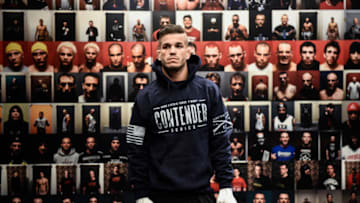 LAS VEGAS, NV - AUGUST 15: Jaime Alvarez waits backstage during Dana White's Tuesday Night Contender Series at the TUF Gym on August 15, 2017 in Las Vegas, Nevada. (Photo by Brandon Magnus/DWTNCS)