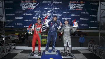 Steve Arpin, Scott Speed, and Chris Atkinson win at Red Bull Global Rallycross in Thompson, Connecticut on June 4, 2017. Photo Credit: Courtesy of Red Bull Global Rallycross