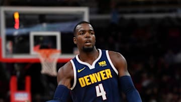 CHICAGO, IL - OCTOBER 12: Paul Millsap #4 of the Denver Nuggets looks to pass the ball during the game against the Chicago Bulls at United Center on October 12, 2018 in Chicago, Illinois. NOTE TO USER: User expressly acknowledges and agrees that, by downloading and or using this photograph, User is consenting to the terms and conditions of the Getty Images License Agreement. (Photo by Quinn Harris/Getty Images)