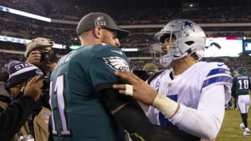 PHILADELPHIA, PA - DECEMBER 22: Carson Wentz #11 of the Philadelphia Eagles embraces an injury-prone quarterback. (Photo by Mitchell Leff/Getty Images)