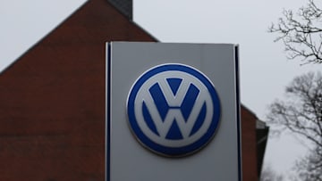 HAMBURG, GERMANY - DECEMBER 14: Volkswagen sign is seen on December 14, 2020 in Hamburg, Germany. (Photo by Jeremy Moeller/Getty Images)