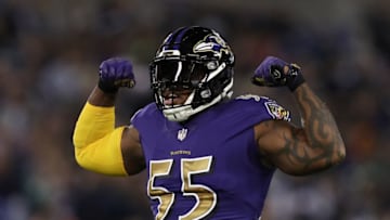 BALTIMORE, MD - OCTOBER 26: Outside Linebacker Terrell Suggs