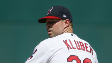 CLEVELAND, OH - SEPTEMBER 05: Starting pitcher Corey Kluber #28 of the Cleveland Indians pitches against the Kansas City Royals during the first inning at Progressive Field on September 5, 2018 in Cleveland, Ohio. The Indians defeated the Royals 3-1. (Photo by Ron Schwane/Getty Images)