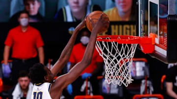 Bol Bol #10 of the Denver Nuggets Credit: Kevin C. Cox/Pool Photo-USA TODAY Sports