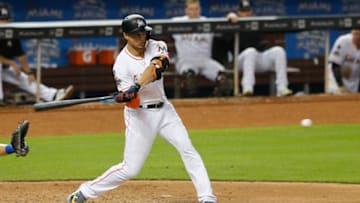 MIAMI, FL - SEPTEMBER 20: Giancarlo Stanton (Photo by Joe Skipper/Getty Images)