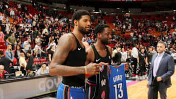 Paul George, Dwyane Wade, OKC Thunder trade deadline series (Photo by Oscar Baldizon/NBAE via Getty Images)