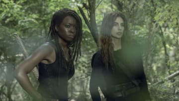 Nadia Hilker as Magna, Danai Gurira as Michonne; group - The Walking Dead _ Season 10 - Photo Credit: Jackson Lee Davis/AMC