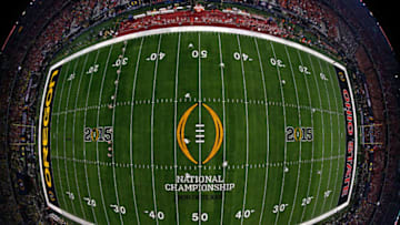 ARLINGTON, TX - JANUARY 12: The Ohio State Buckeyes kick off to the Oregon Ducks during the College Football Playoff National Championship Game at AT&T Stadium on January 12, 2015 in Arlington, Texas. (Photo by Tom Pennington/Getty Images)